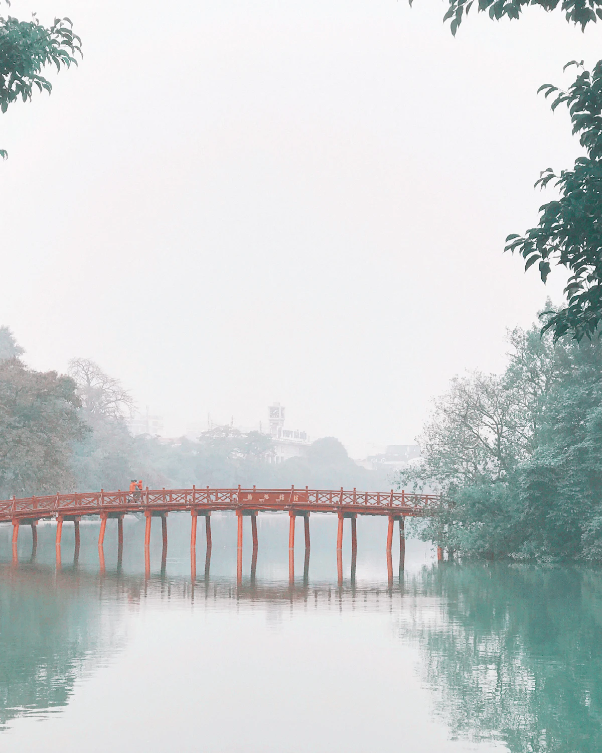The Huc Bridge on Hoan Kiem Lake, Hanoi