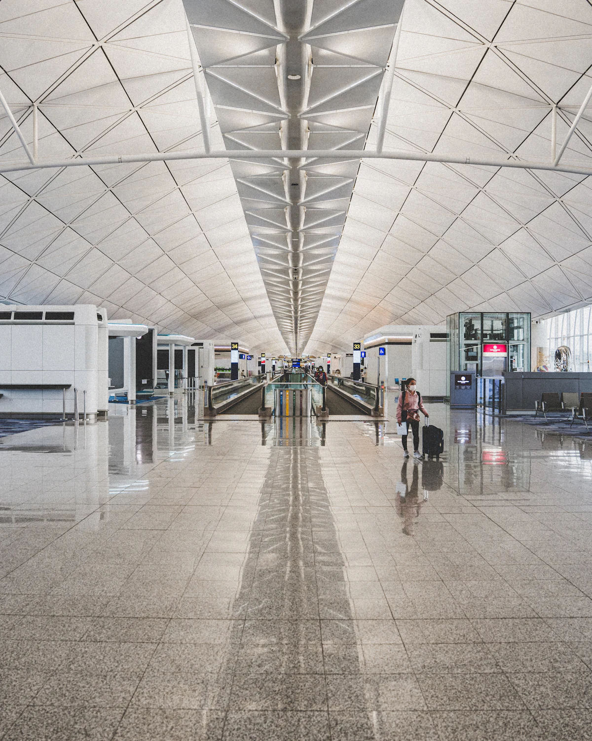 Departure hall of an international airport